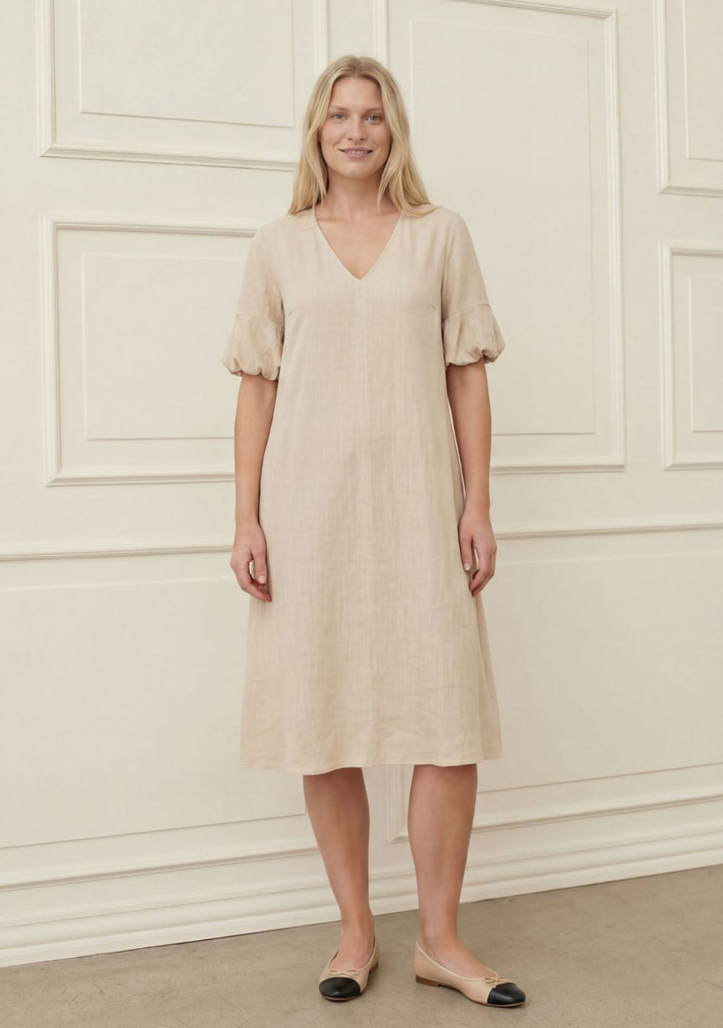 PEARL DRESS BALOON SLEEVE