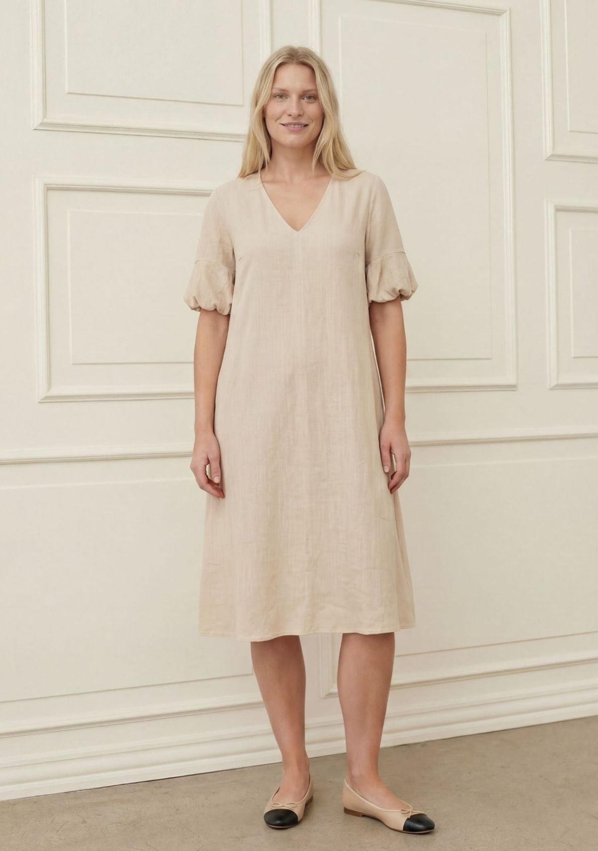 PEARL DRESS BALOON SLEEVE