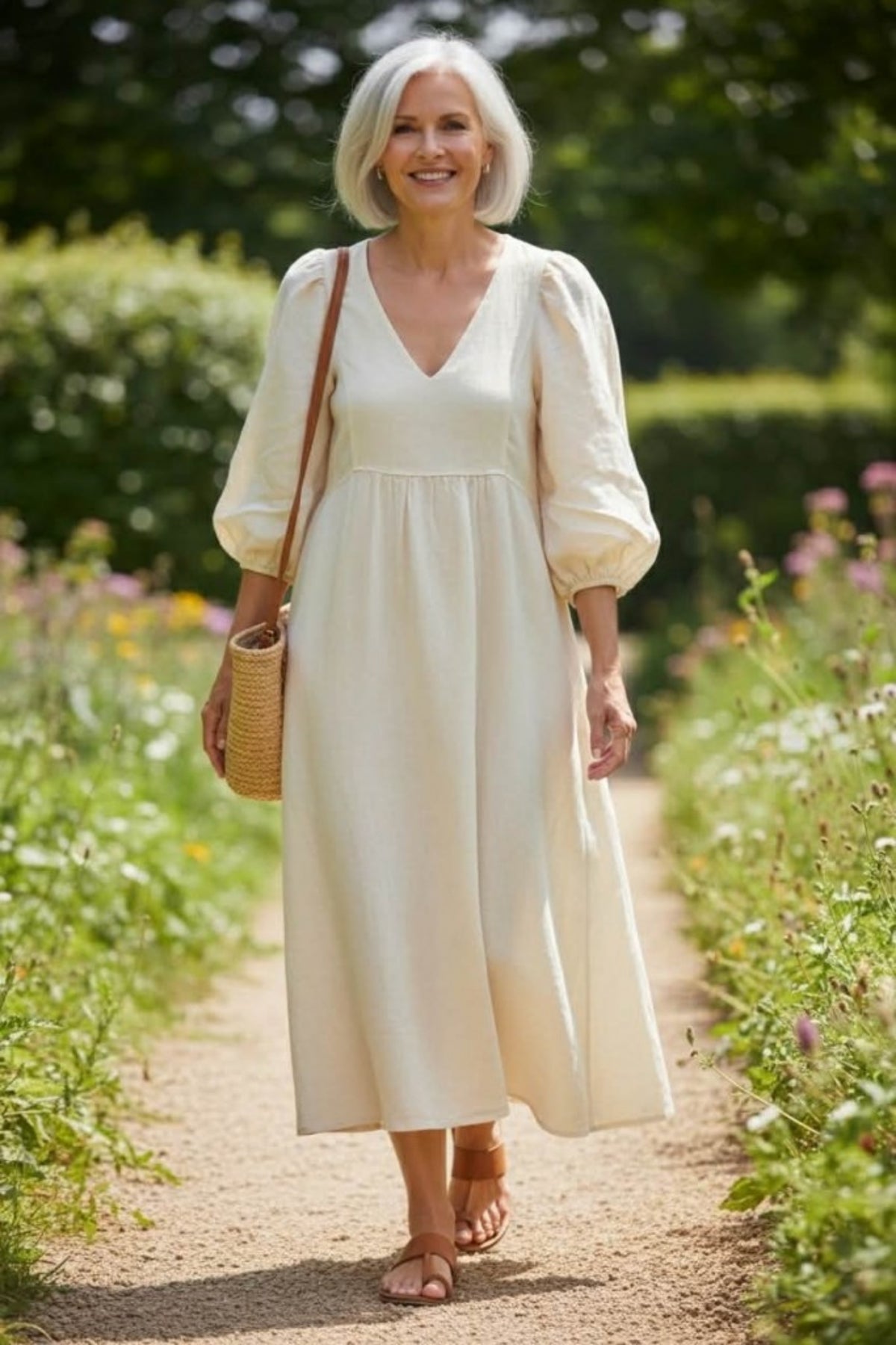 LINKJOLE MED PUFFERM HVIT – Beige