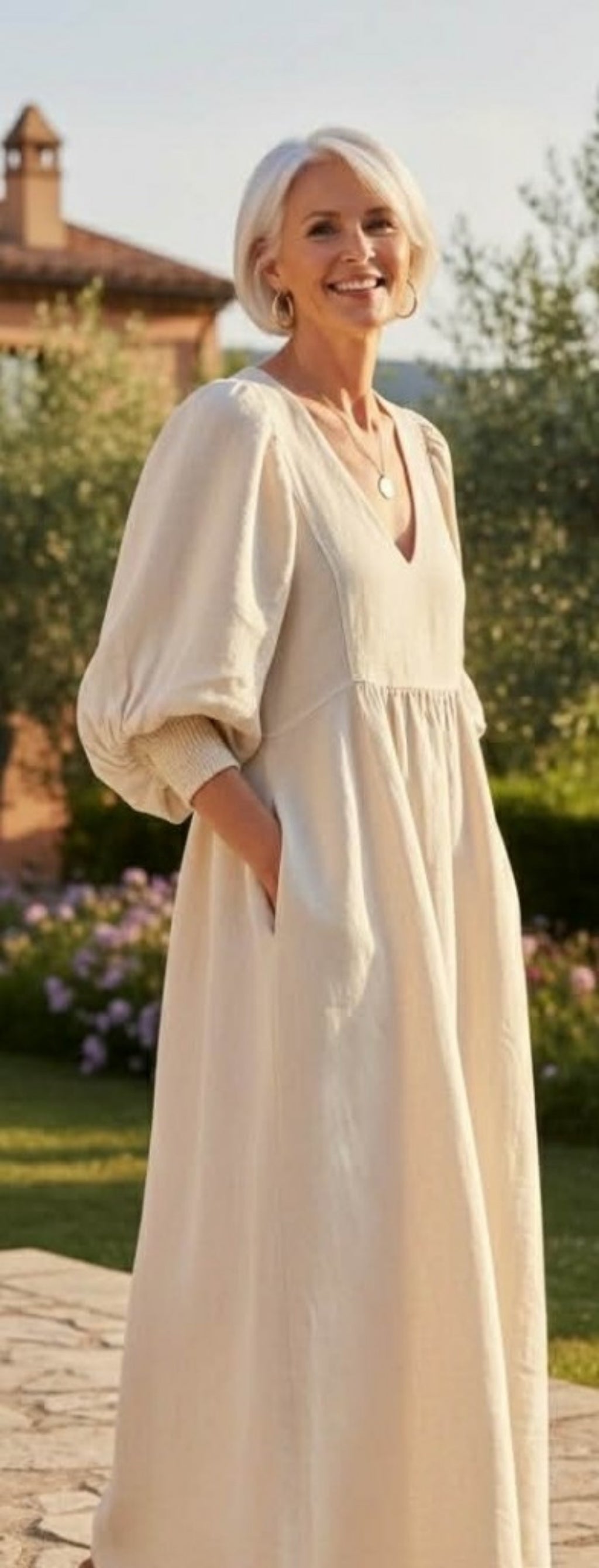 LINKJOLE MED PUFFERM HVIT – Beige