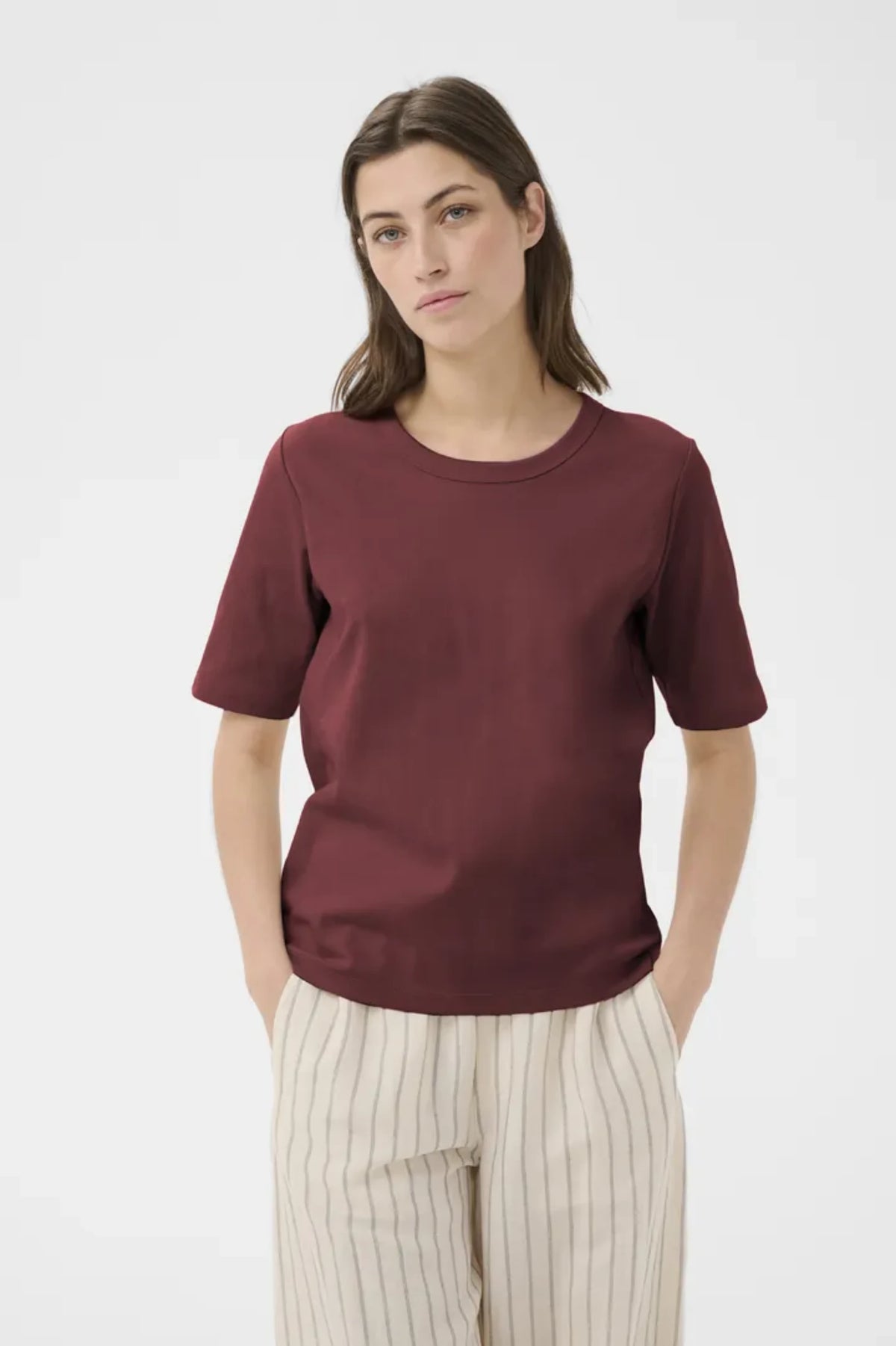 RATANA T SHIRT BURNT RUSSET – Burgunder