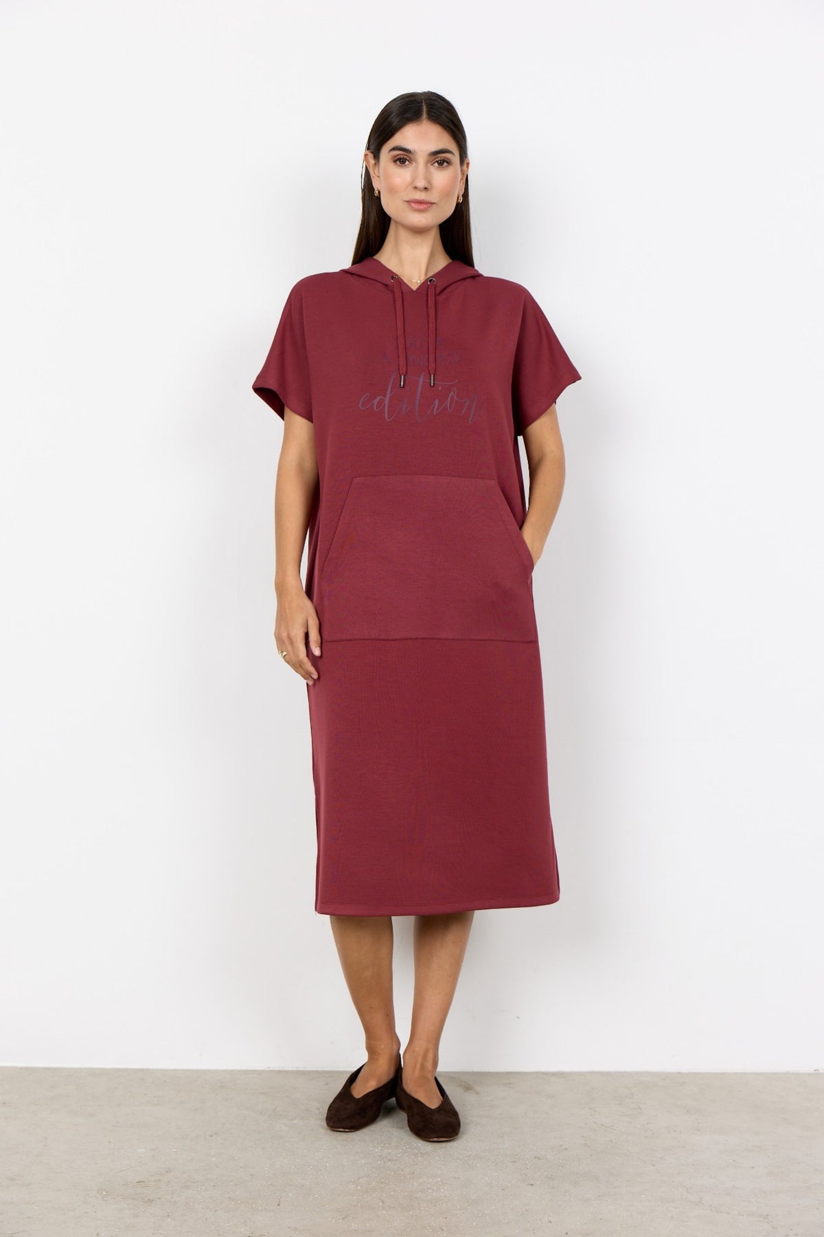 BANU DRESS HOODIE – Burgunder