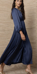 SOLID DRESS NAVY – Blå