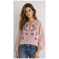 BOHEME SHIRT WITH EMBRODERY & STRIPES – Oransje