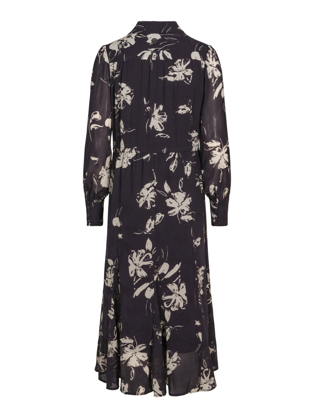 LONG DRESS WITH WIDE SKIRT – Hvit