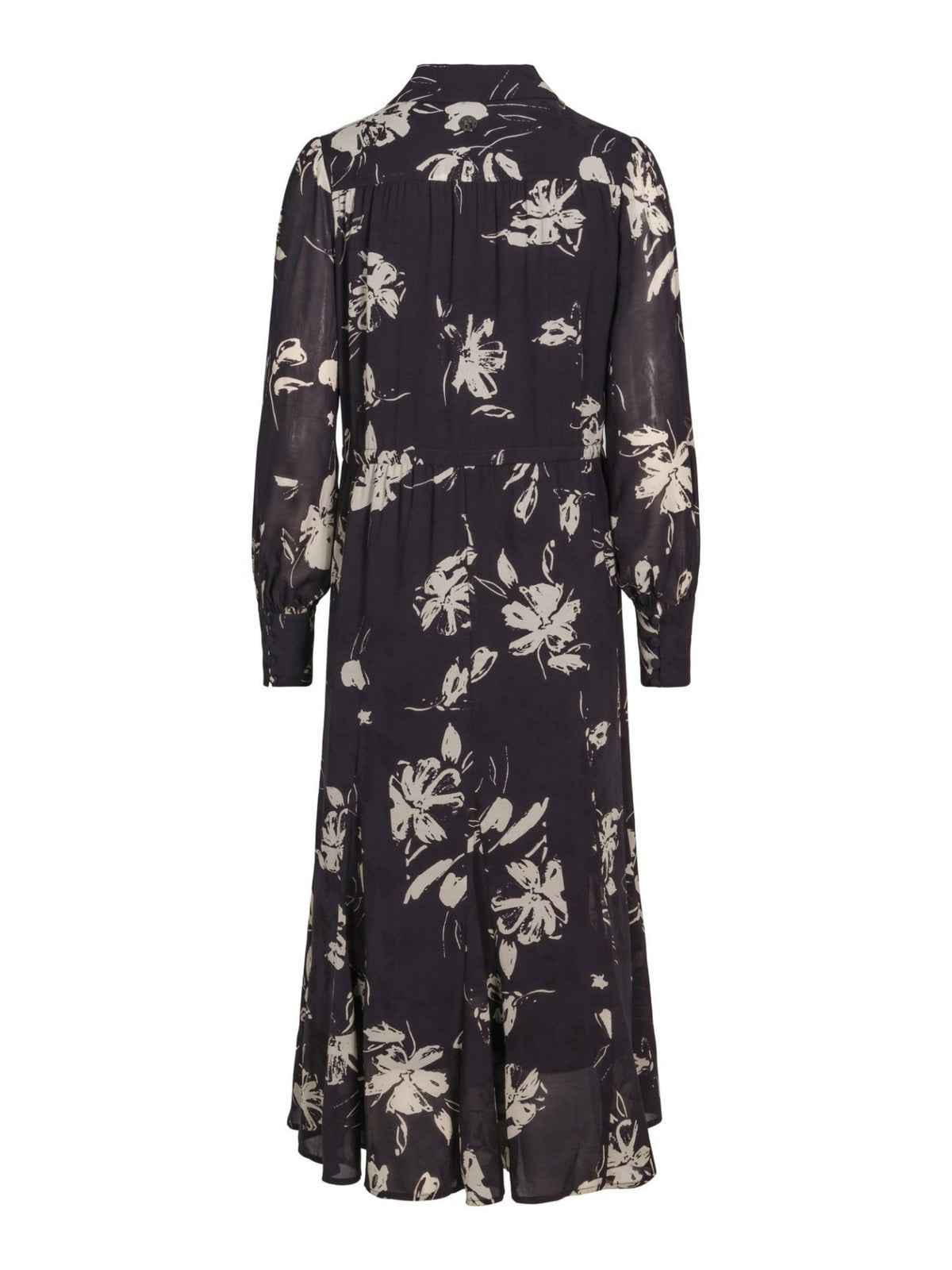 LONG DRESS WITH WIDE SKIRT – Hvit