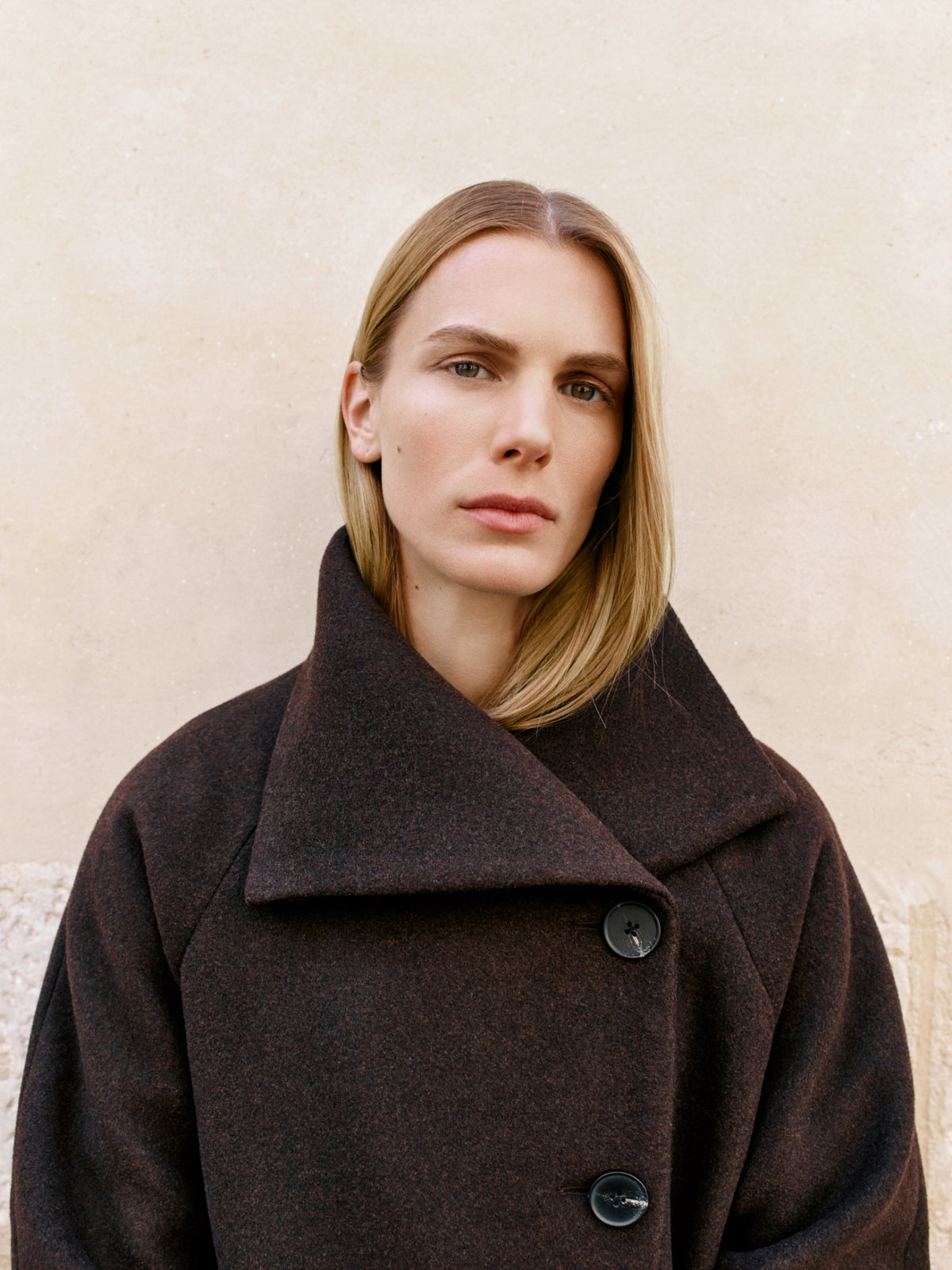 ZORAH LONG COAT WOOL – Brun