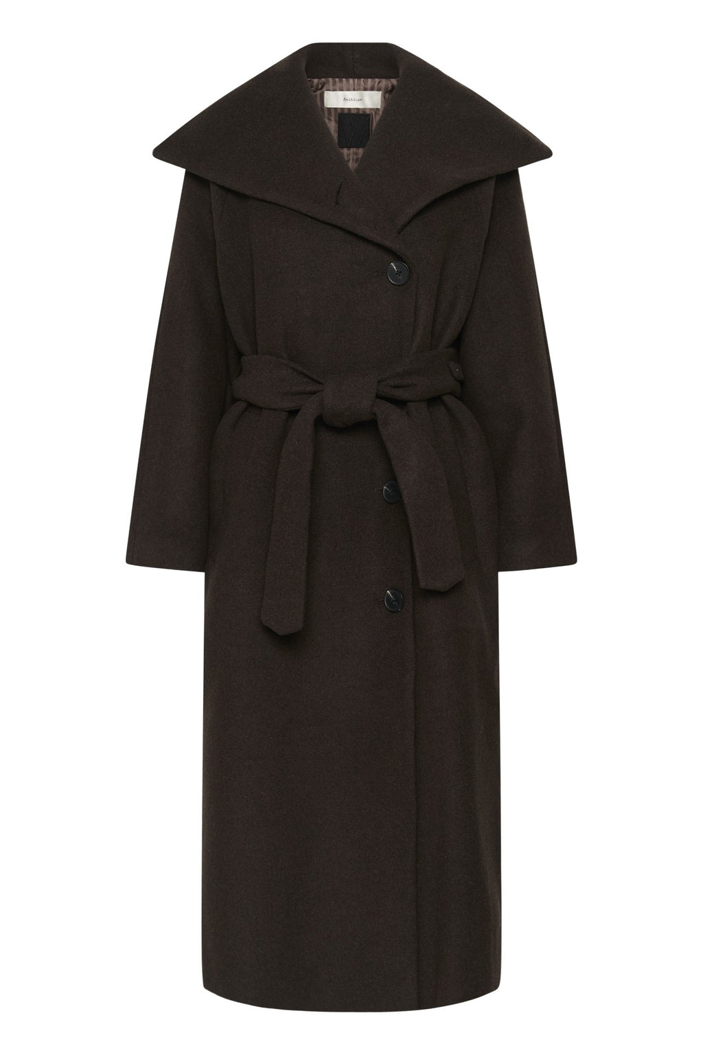ZORAH LONG COAT WOOL – Brun