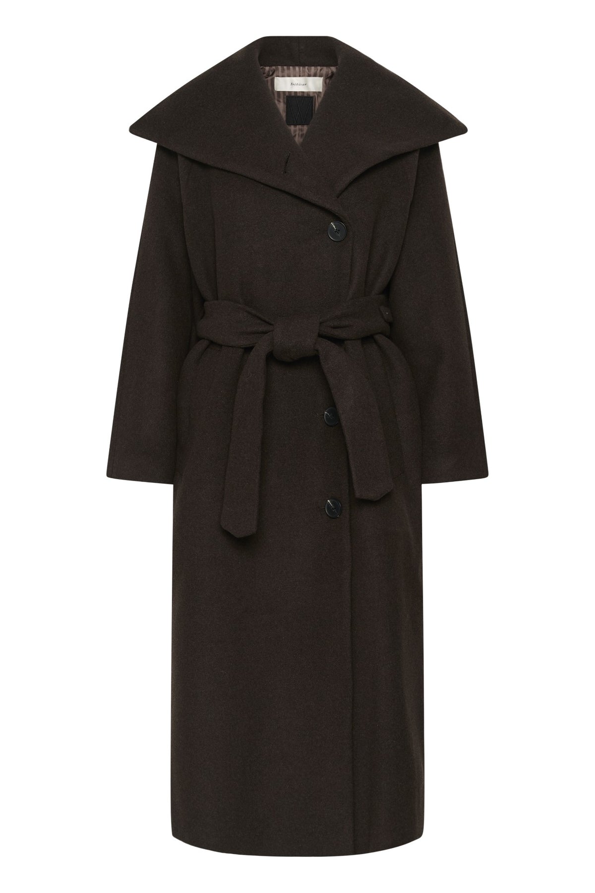 ZORAH LONG COAT WOOL – Brun