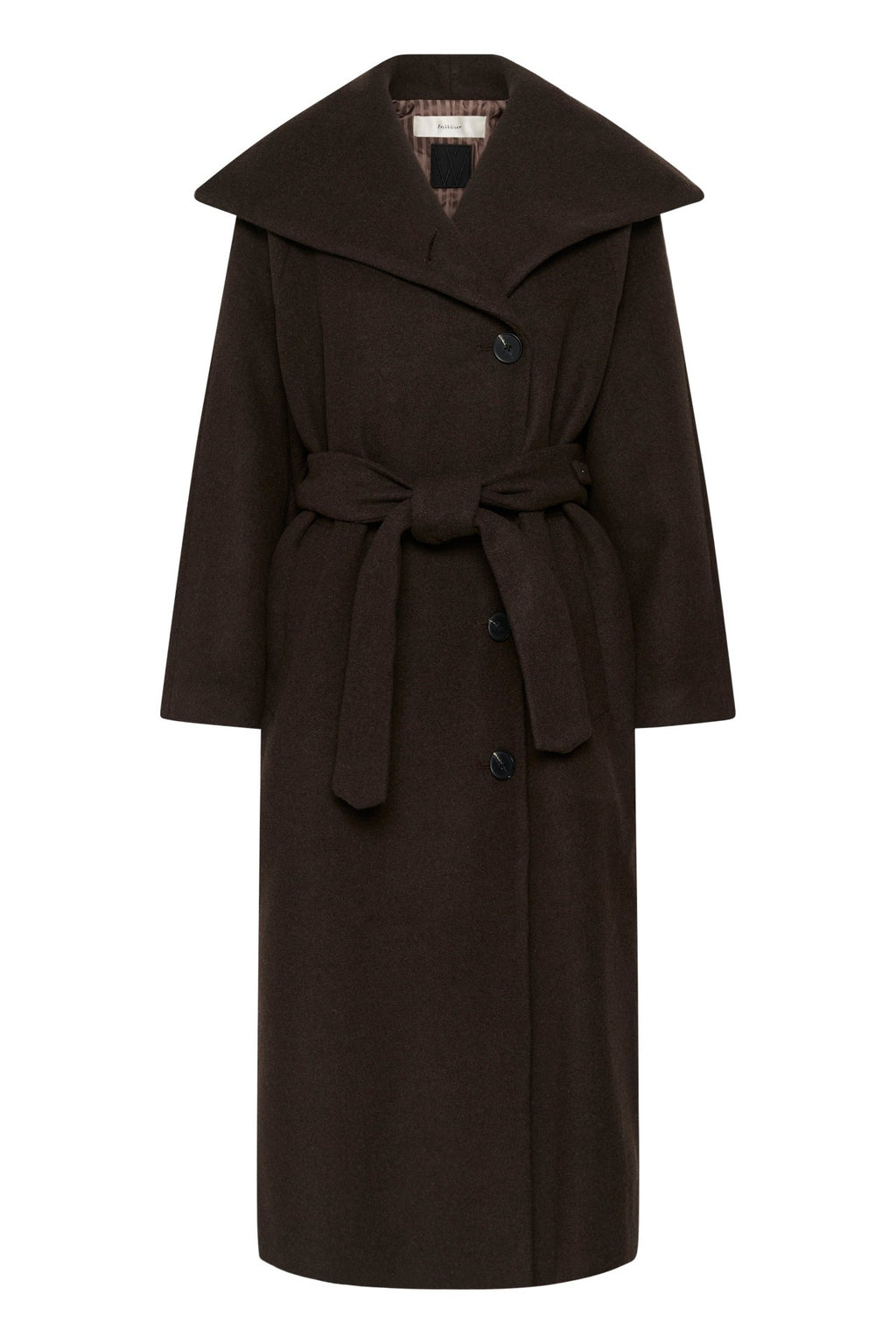 ZORAH LONG COAT WOOL – Brun