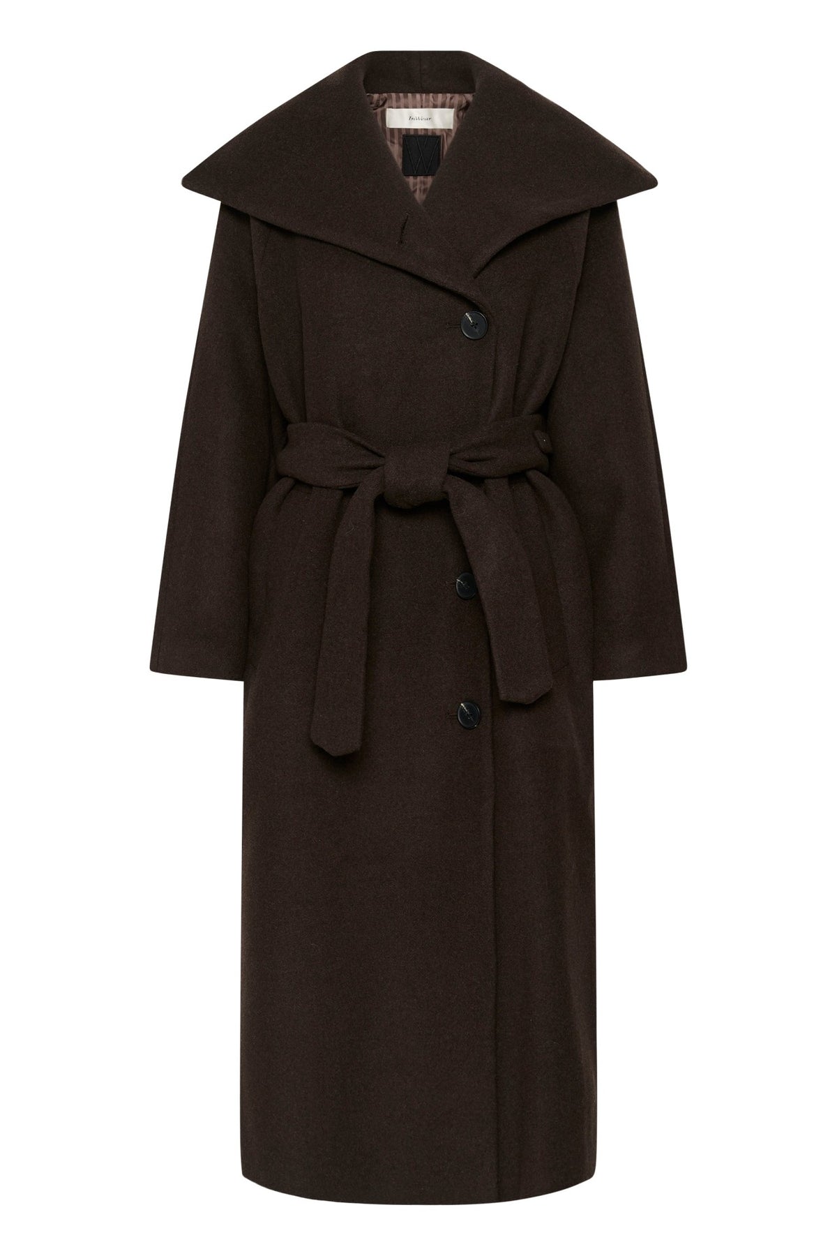 ZORAH LONG COAT WOOL – Brun