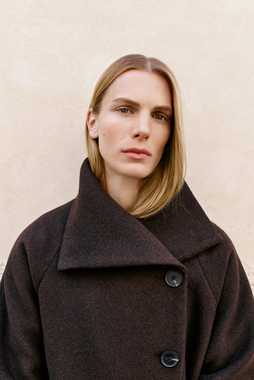 ZORAH LONG COAT WOOL – Brun