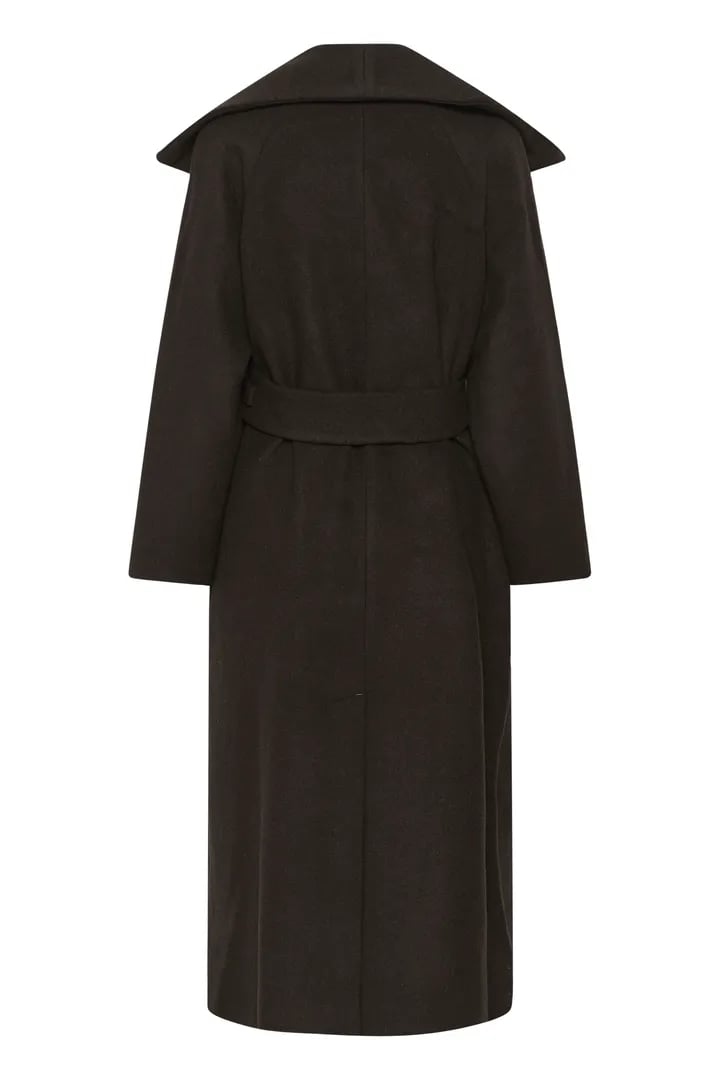 ZORAH LONG COAT WOOL – Brun