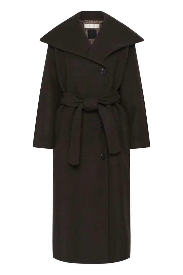ZORAH LONG COAT WOOL – Brun