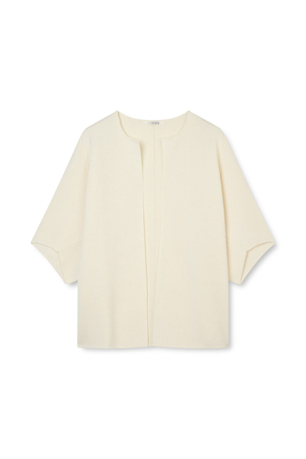 EVI STRIKKEJAKKE CAPE – Hvit