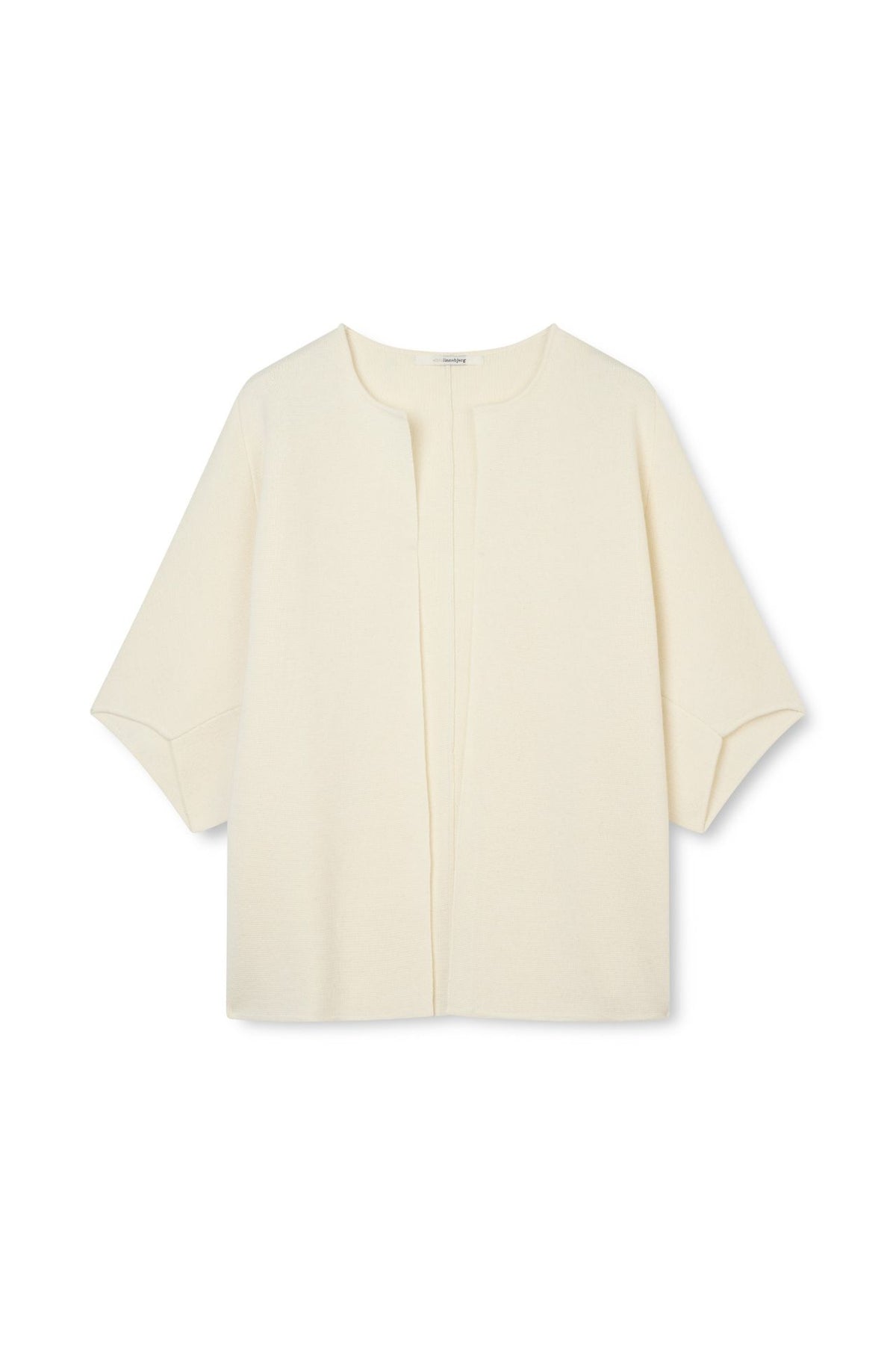 EVI STRIKKEJAKKE CAPE – Hvit