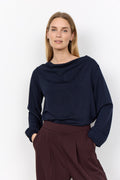 BANU GENSER MED WATERFALL HALS NAVY – Blå