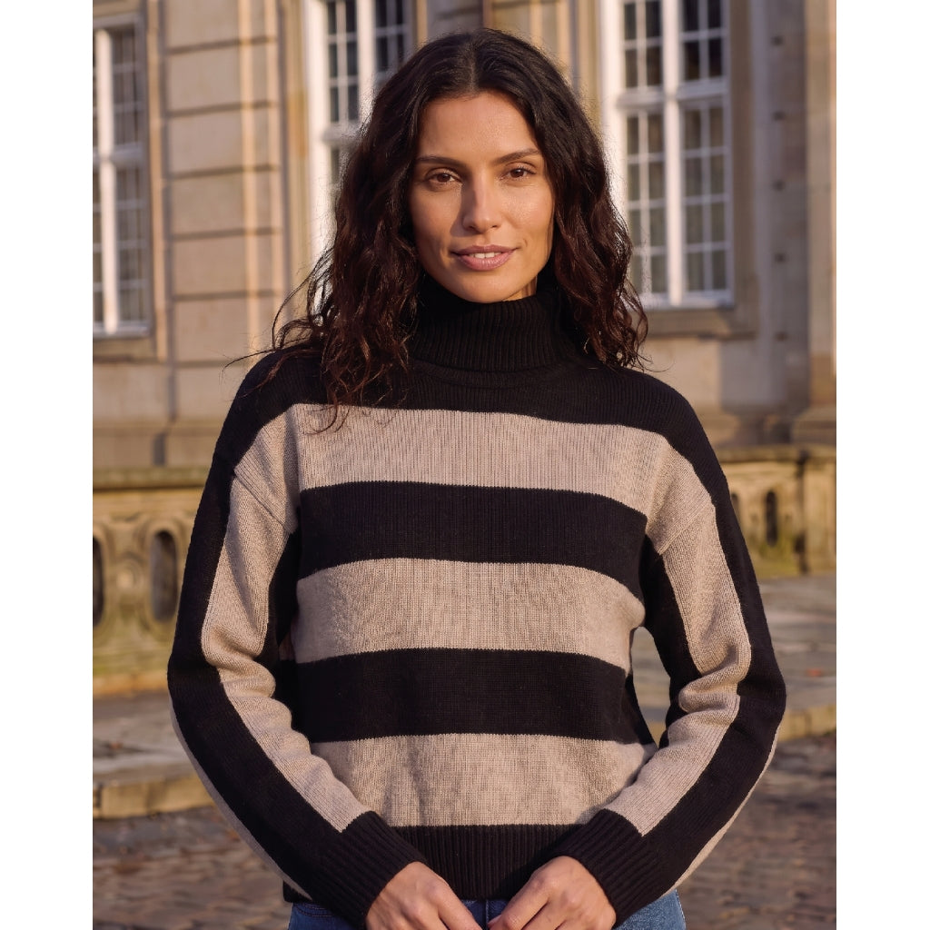 JULIE STRIPED KNIT – Beige