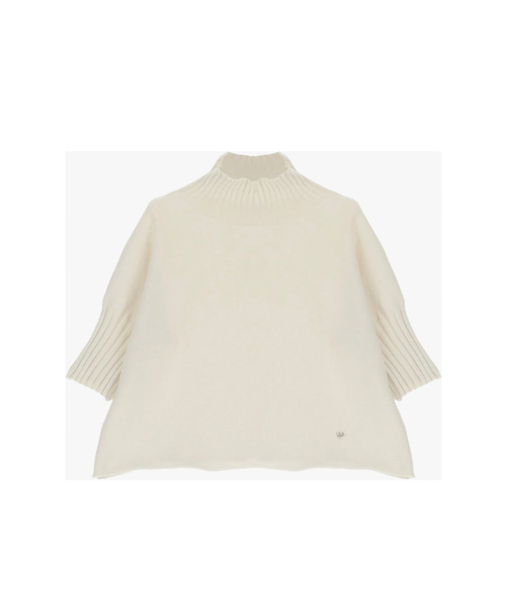 TURTLENECK SWEAT GENSER KORT ERM OFFWHITE – Beige