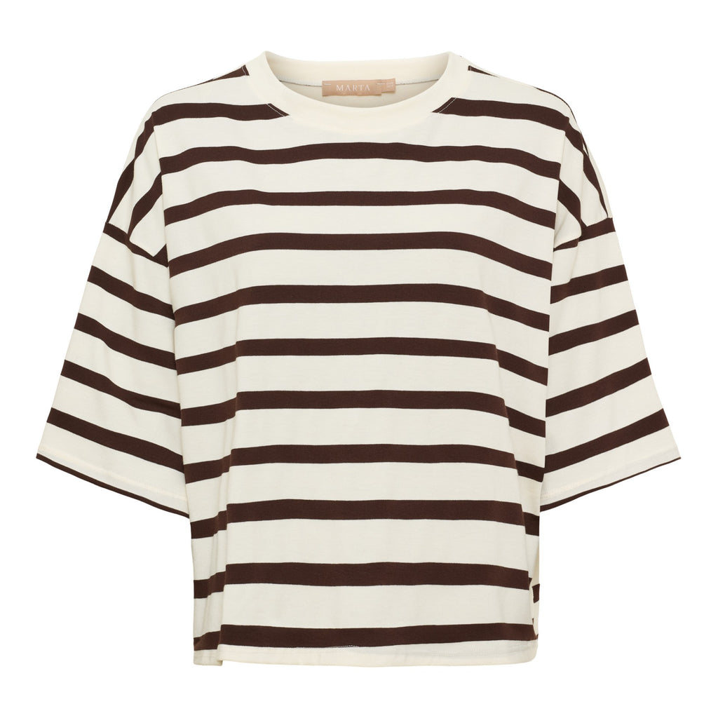 SAGE BOXY T-SHIRT HVIT BRUN – Hvit