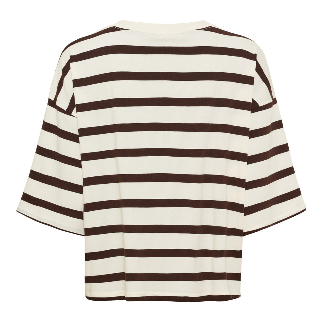 SAGE BOXY T-SHIRT HVIT BRUN – Hvit