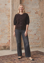 ANNA SS CARDIGAN – Brun
