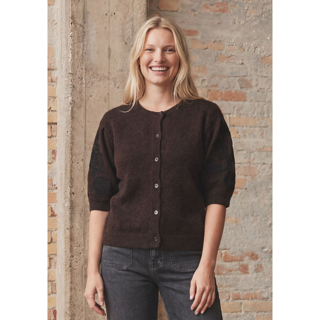 ANNA SS CARDIGAN – Brun