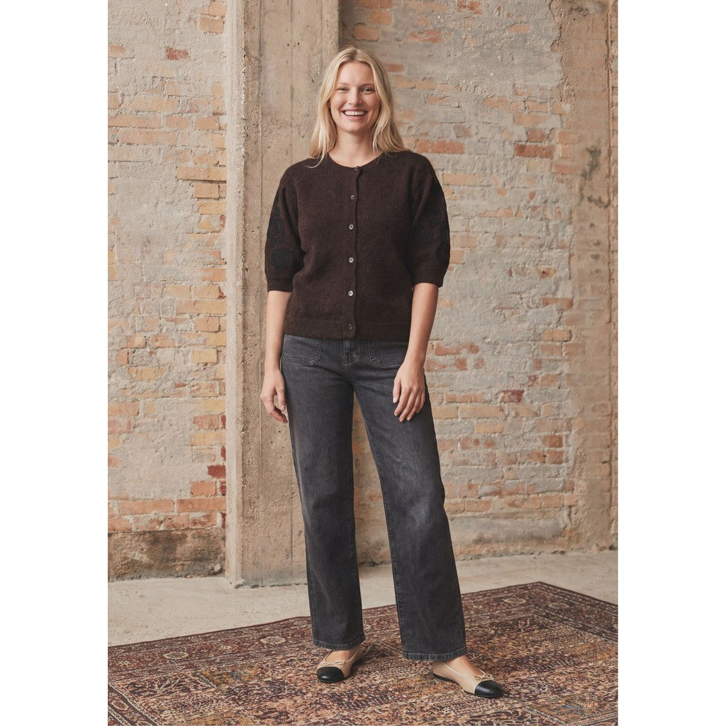 ANNA SS CARDIGAN – Brun