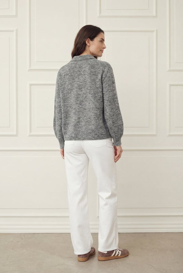 ANNA COLAR CARDIGAN – Grå