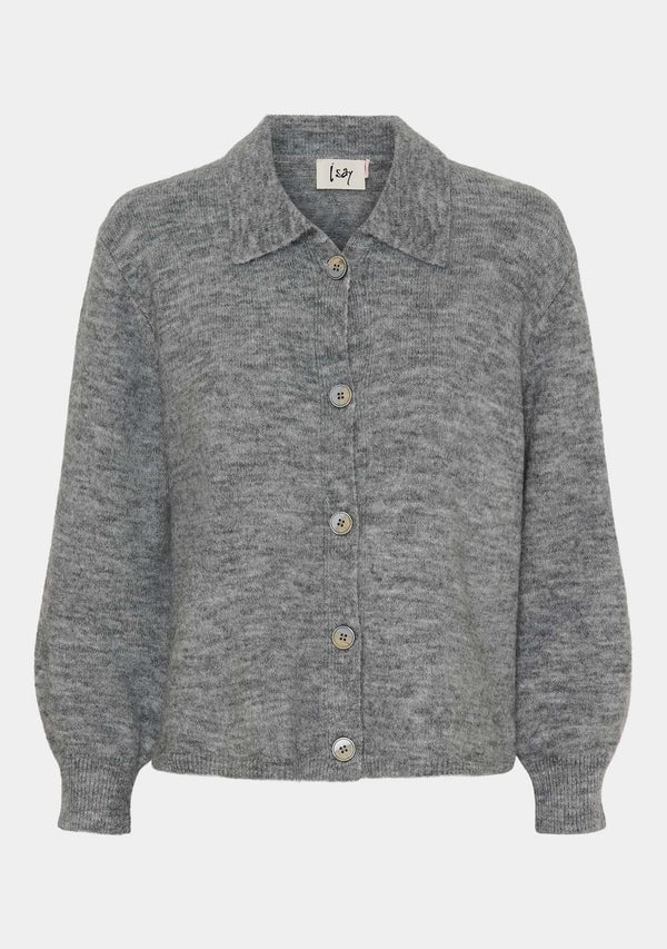 ANNA COLAR CARDIGAN – Grå