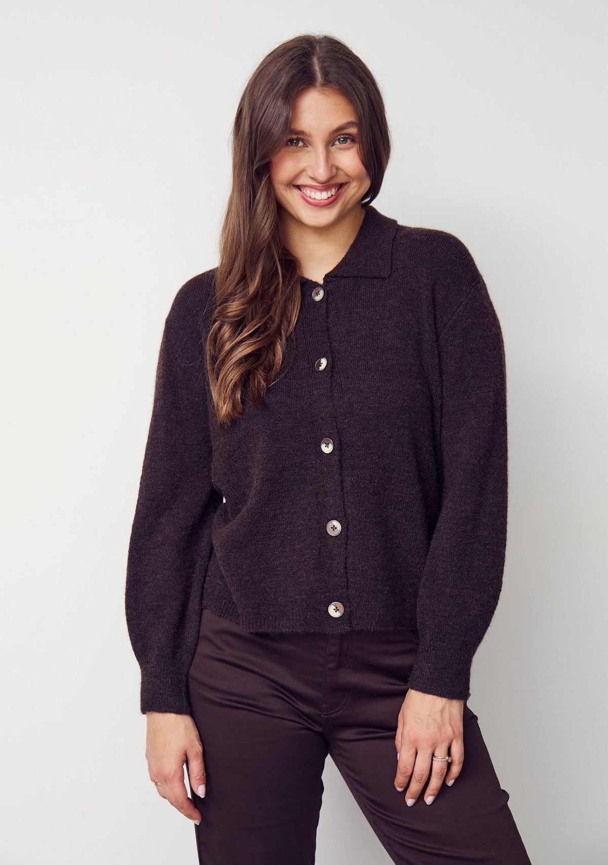 ANNA COLAR CARDIGAN – Brun