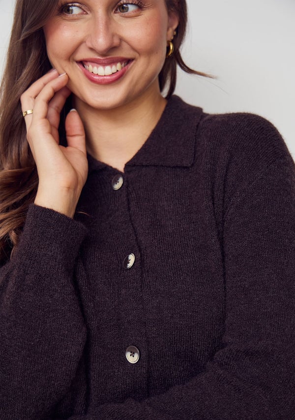 ANNA COLAR CARDIGAN – Brun