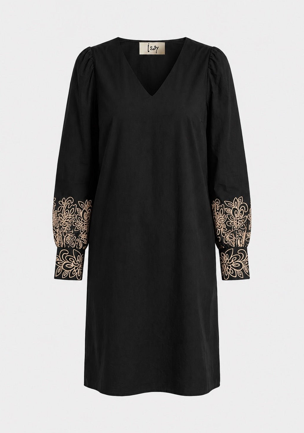SIGGA EMBROIDERY DRESS – Svart