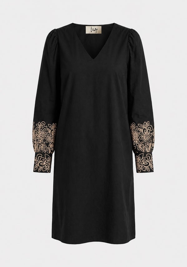 SIGGA EMBROIDERY DRESS – Svart