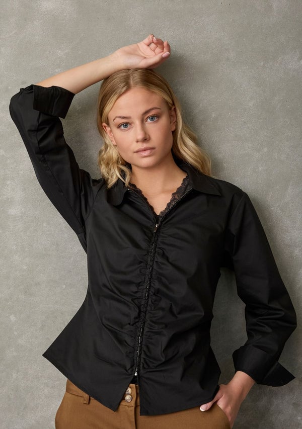 SIGGA ZIP SHIRT – Svart