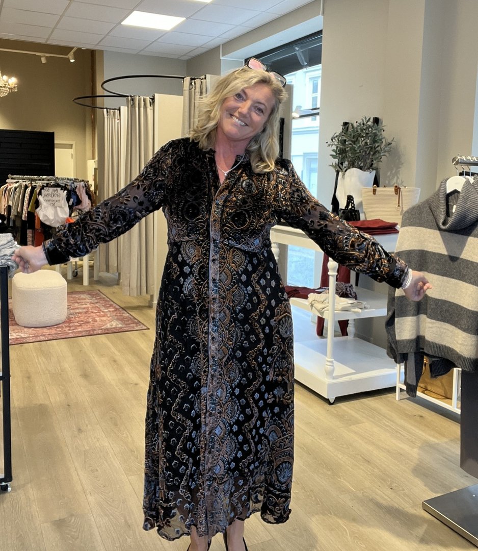 CORNELIA SILK DRESS KJOLE – Grå