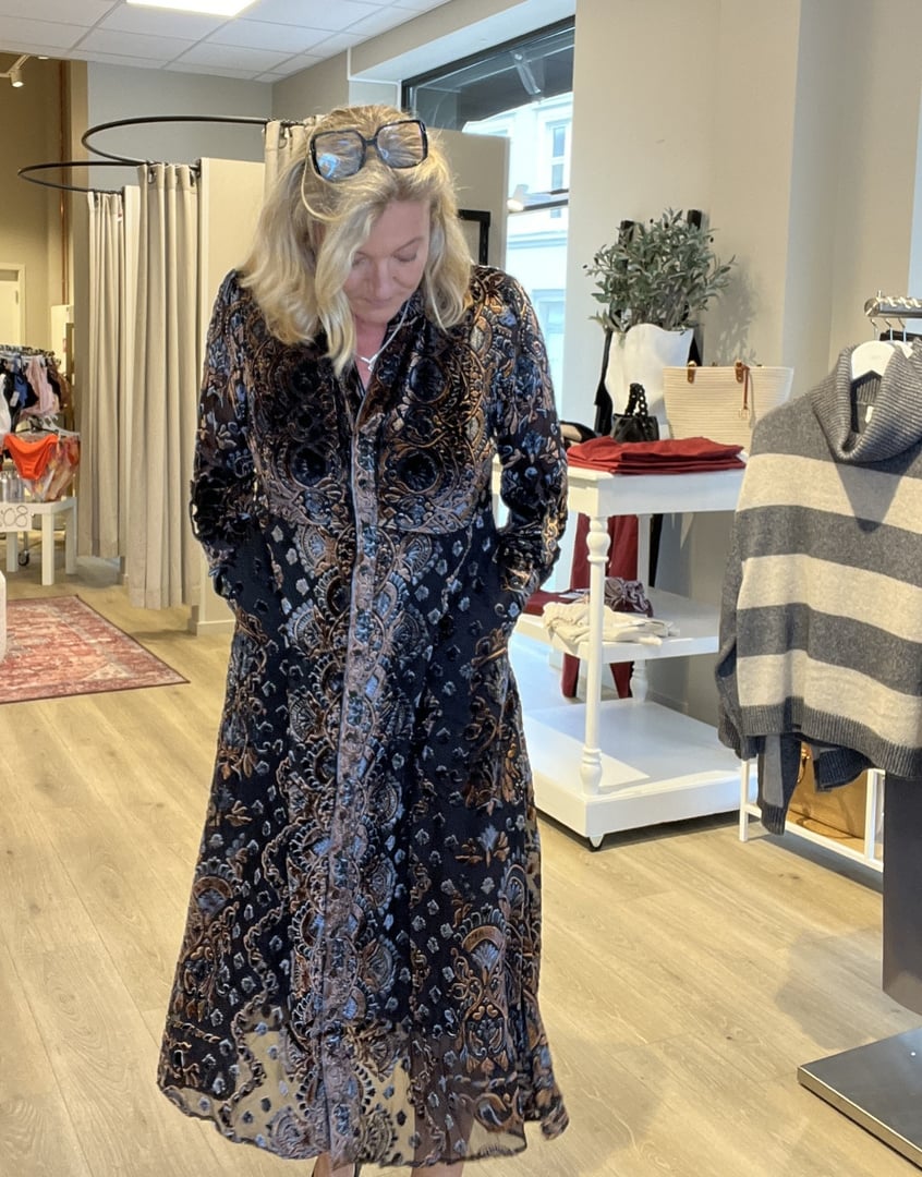CORNELIA SILK DRESS KJOLE – Grå
