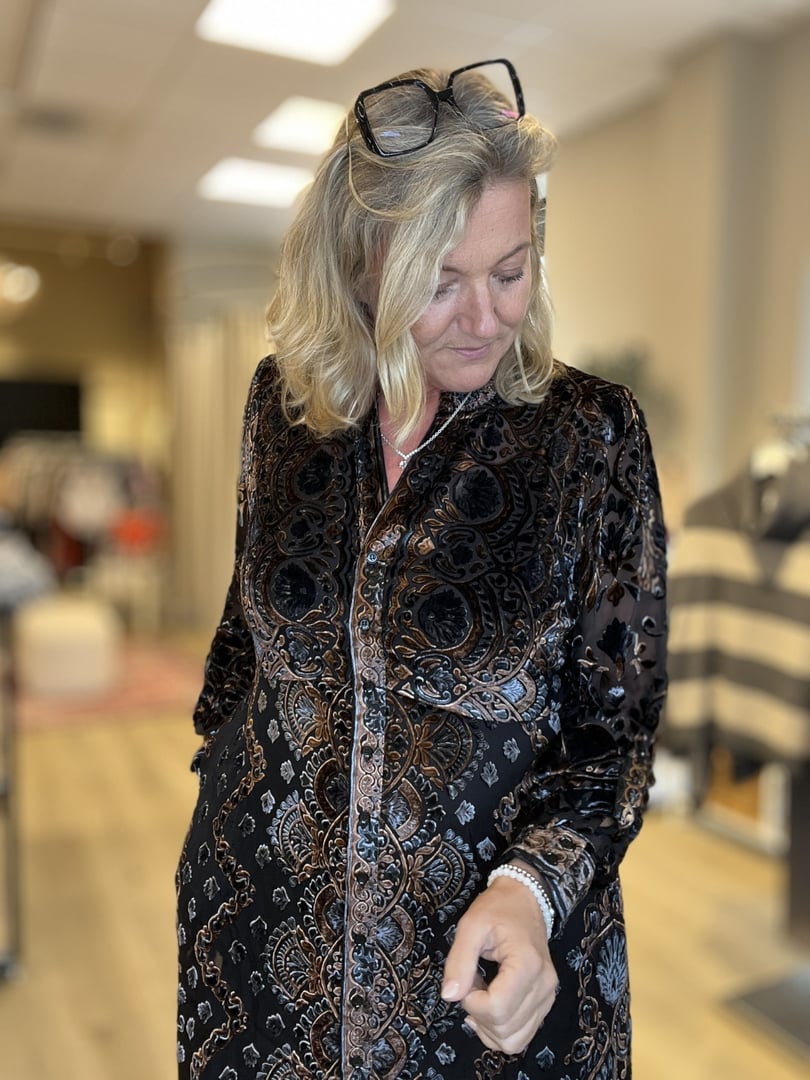 CORNELIA SILK DRESS KJOLE – Grå