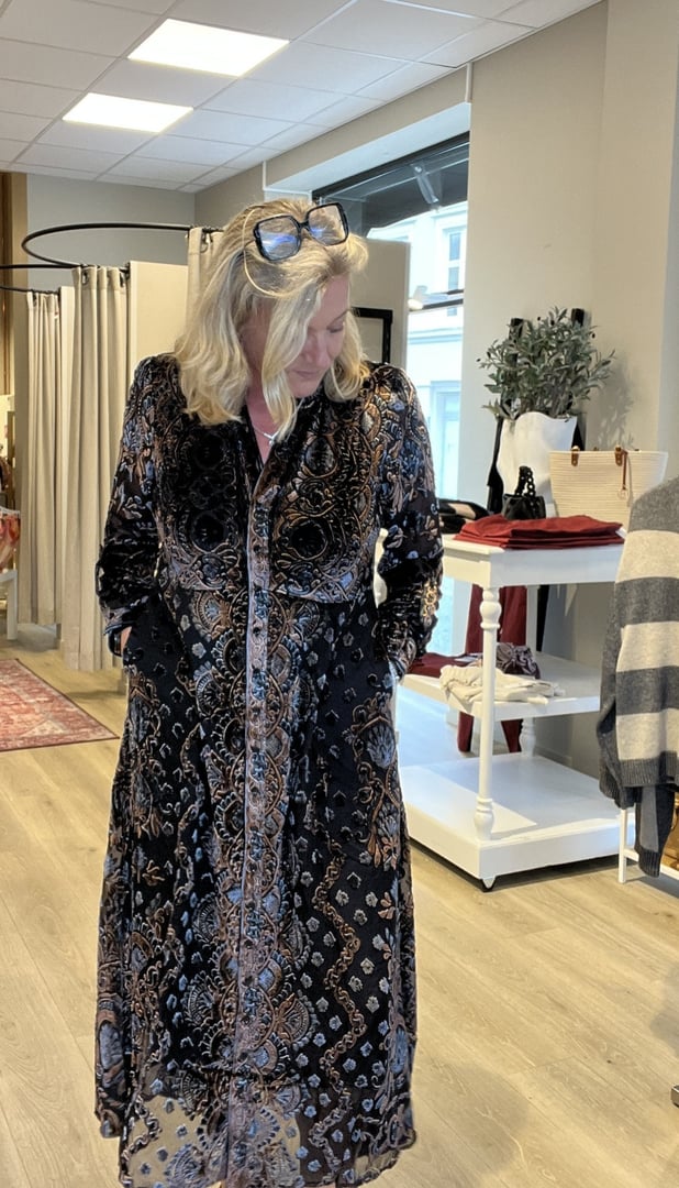 CORNELIA SILK DRESS KJOLE – Grå