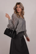 BUTTON FAB BLOUSE – Grå