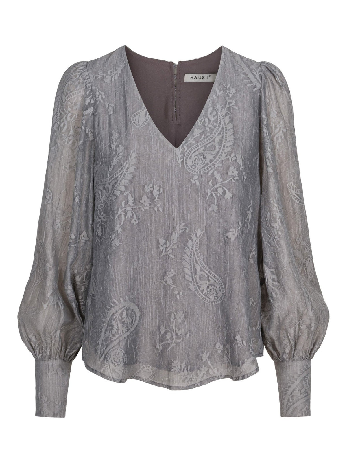 BUTTON FAB BLOUSE – Grå