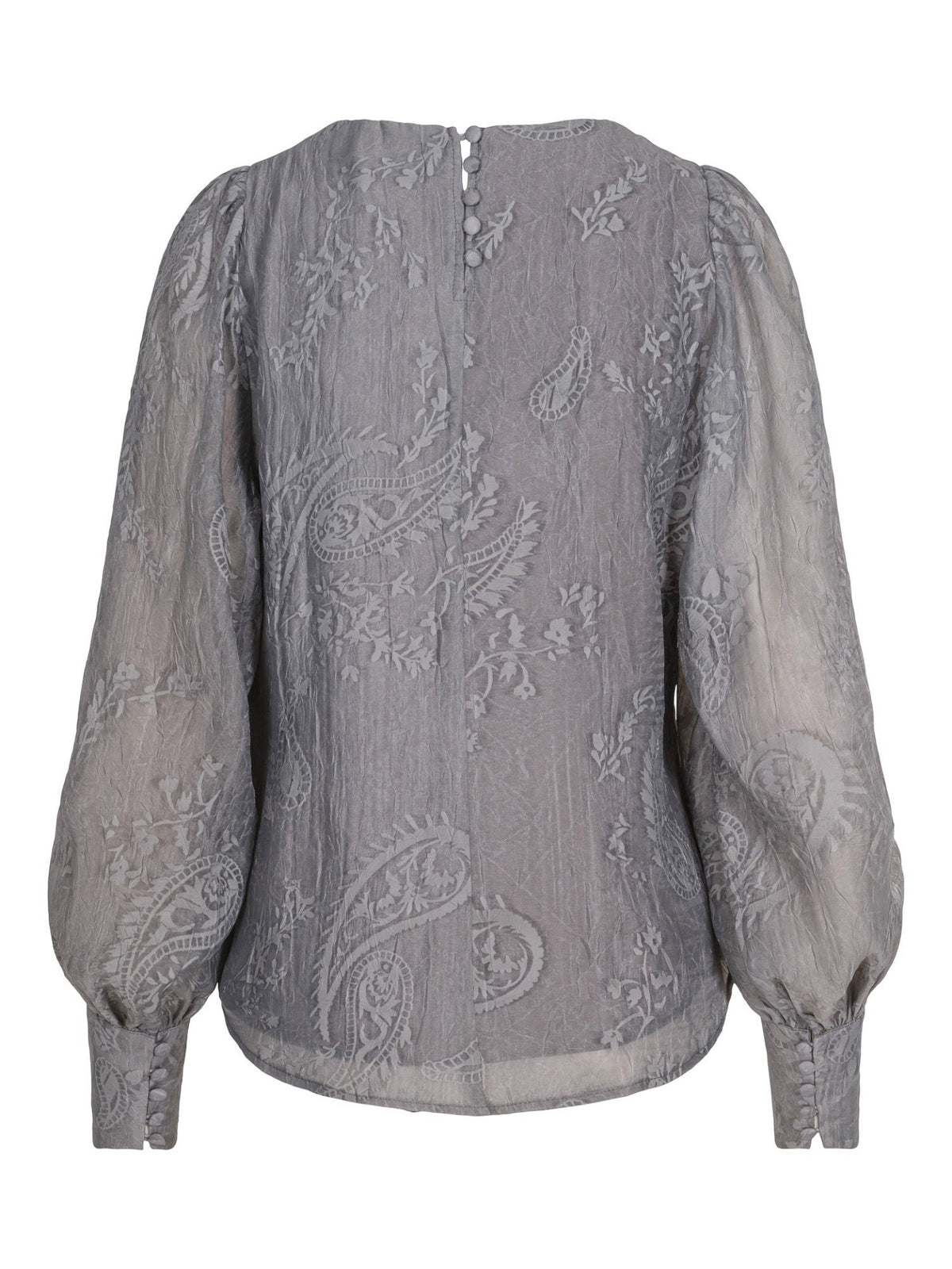 BUTTON FAB BLOUSE – Grå