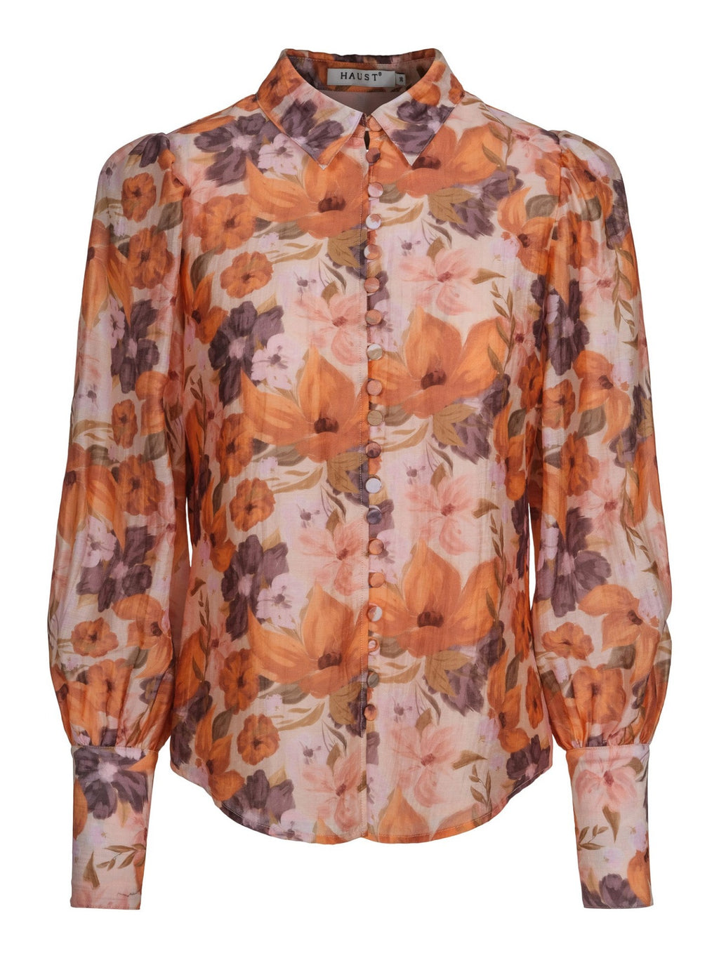 BUTTON SHIRT BLUSE – Oransje
