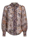 DETAIL PRINT SHIRT BLOUSE – Grå