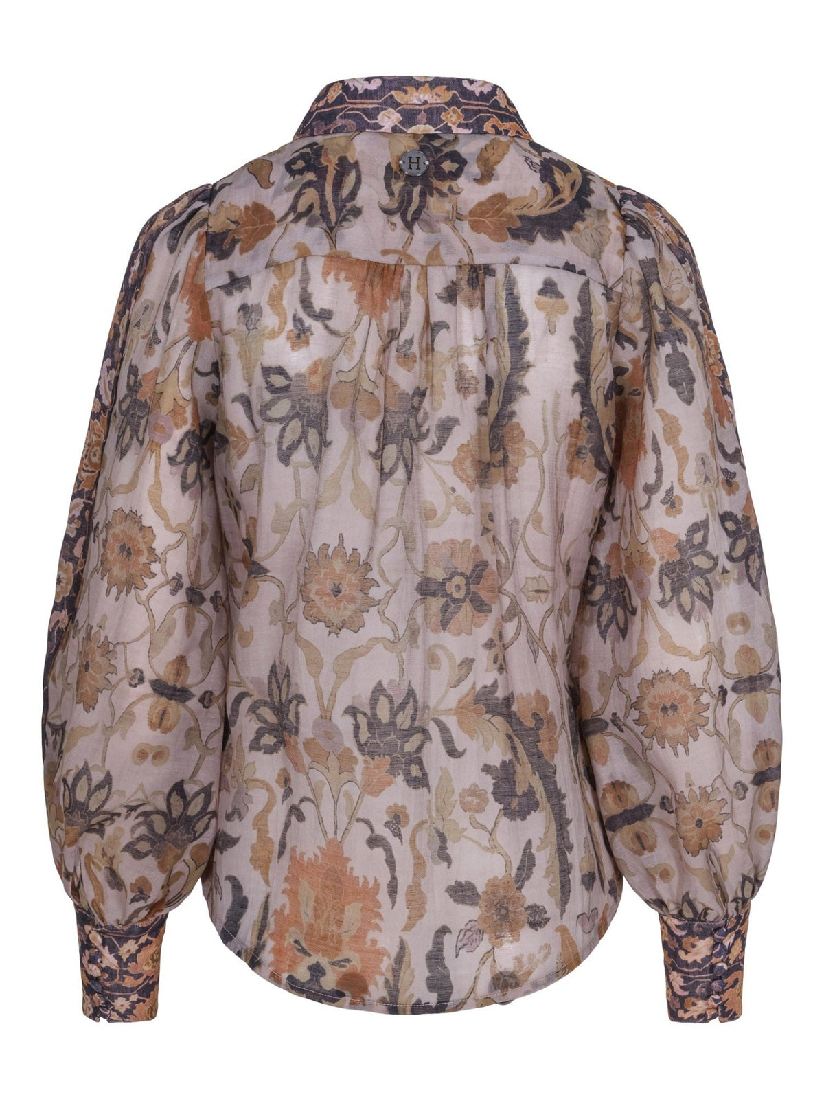 DETAIL PRINT SHIRT BLOUSE – Grå