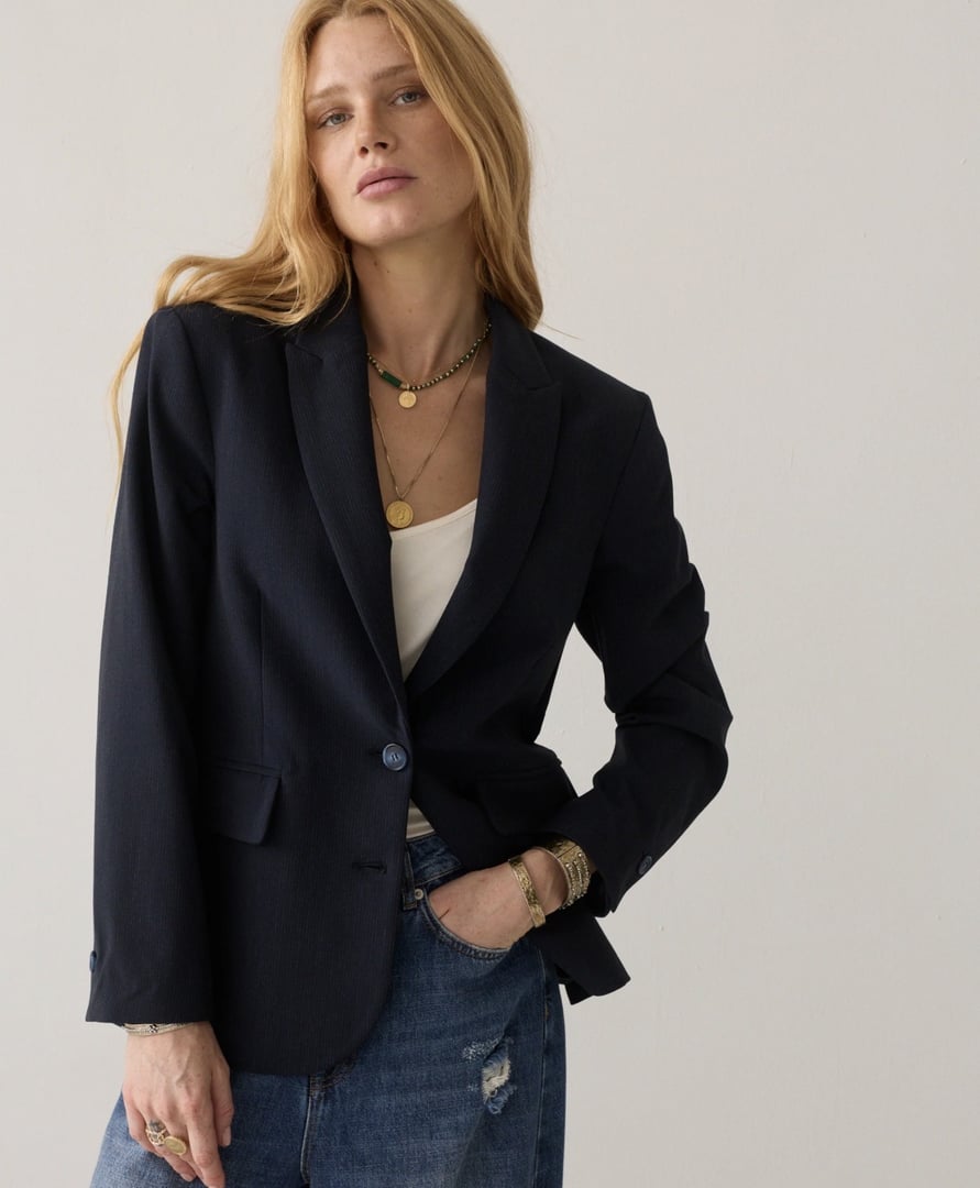 BLAZER PINSTRIP – Blå