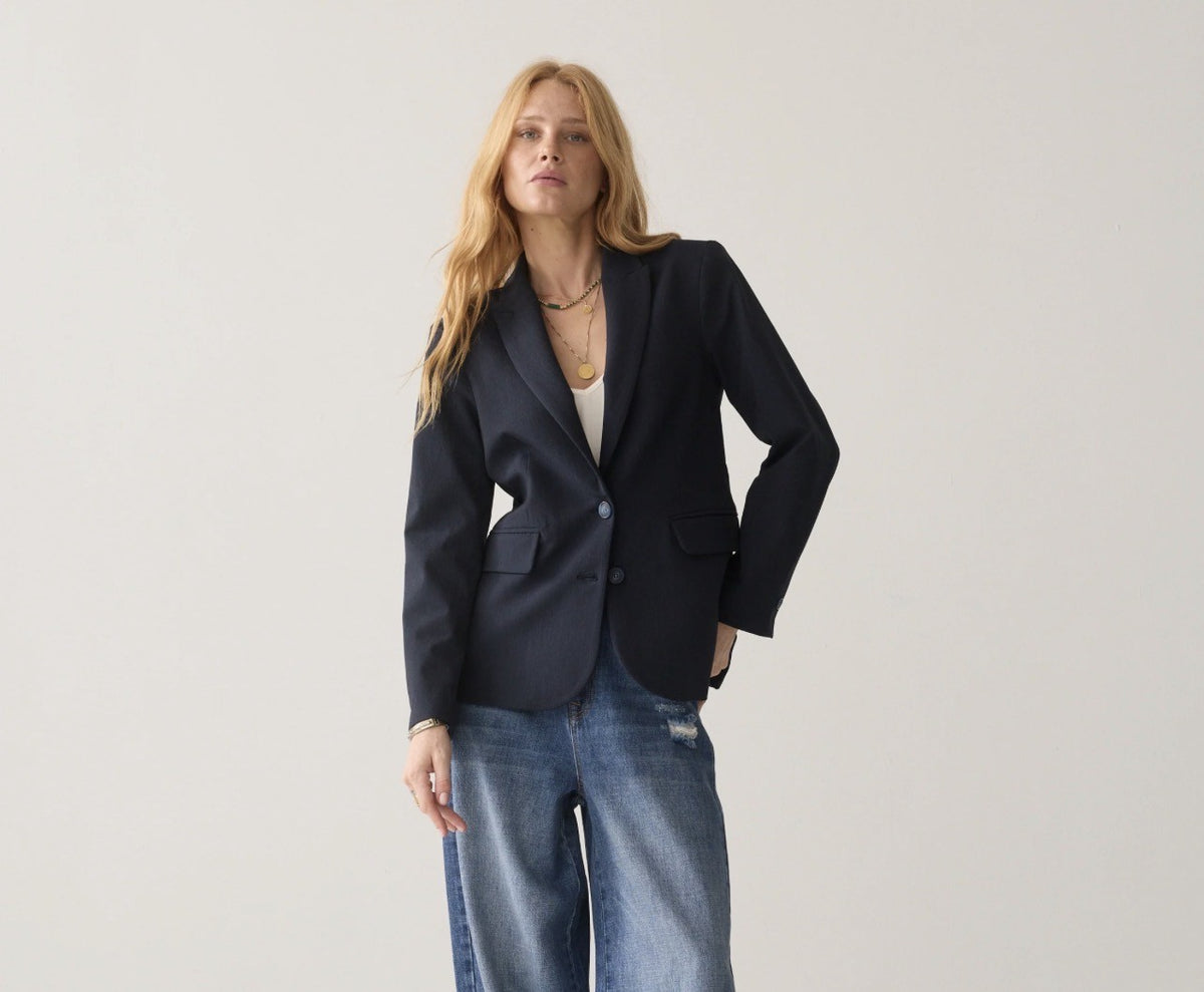 BLAZER PINSTRIP – Blå