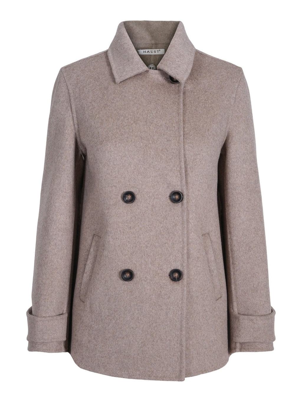 A SHAPE WOOL COAT ULLJAKKE – Beige