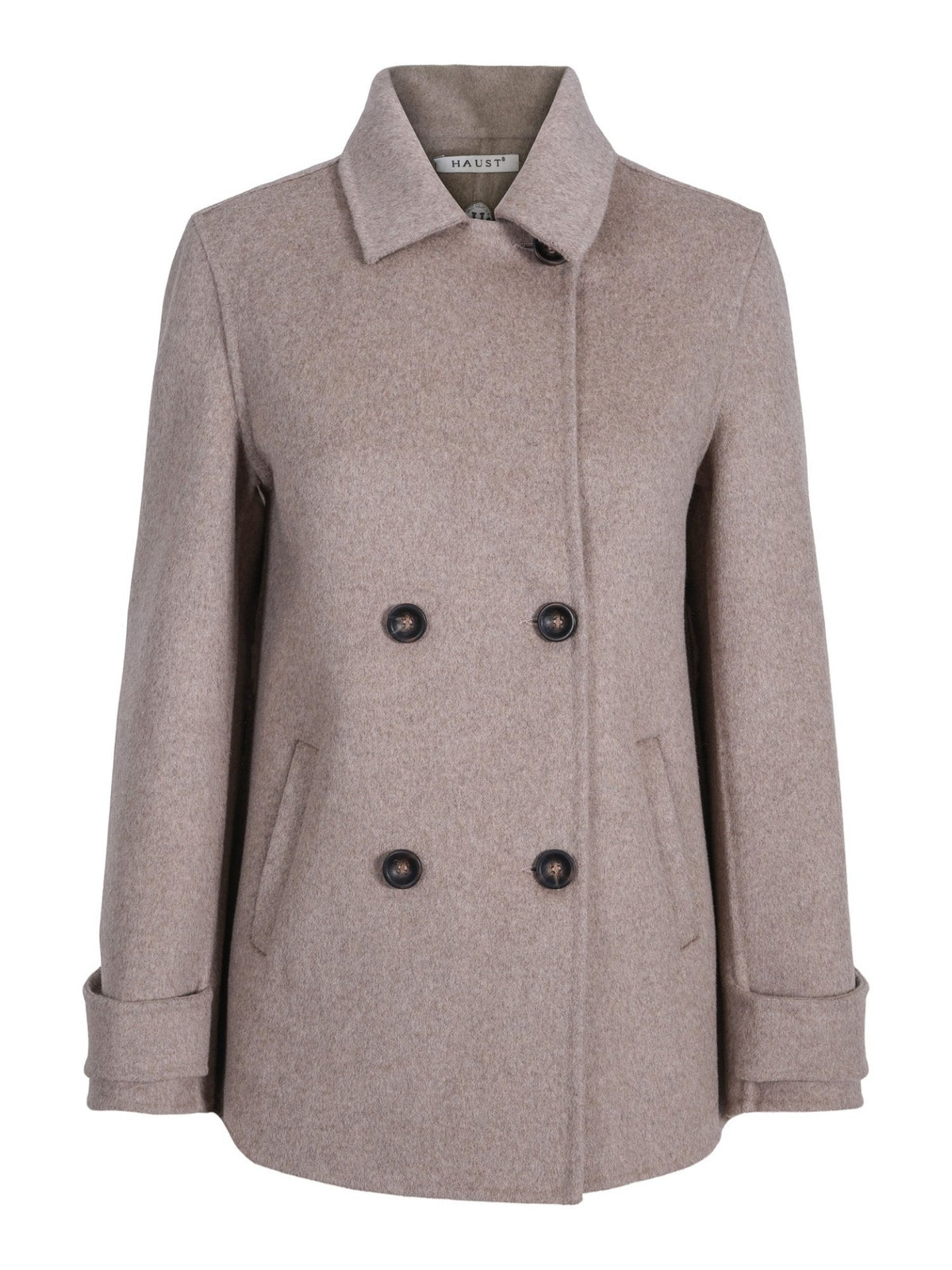A SHAPE WOOL COAT ULLJAKKE – Beige