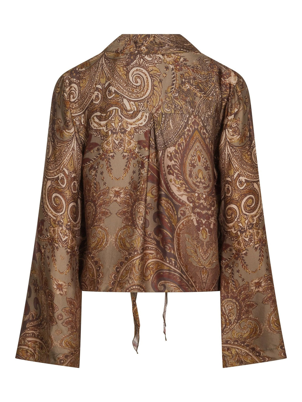 SATIN PAISLEY SHIRT – Brun